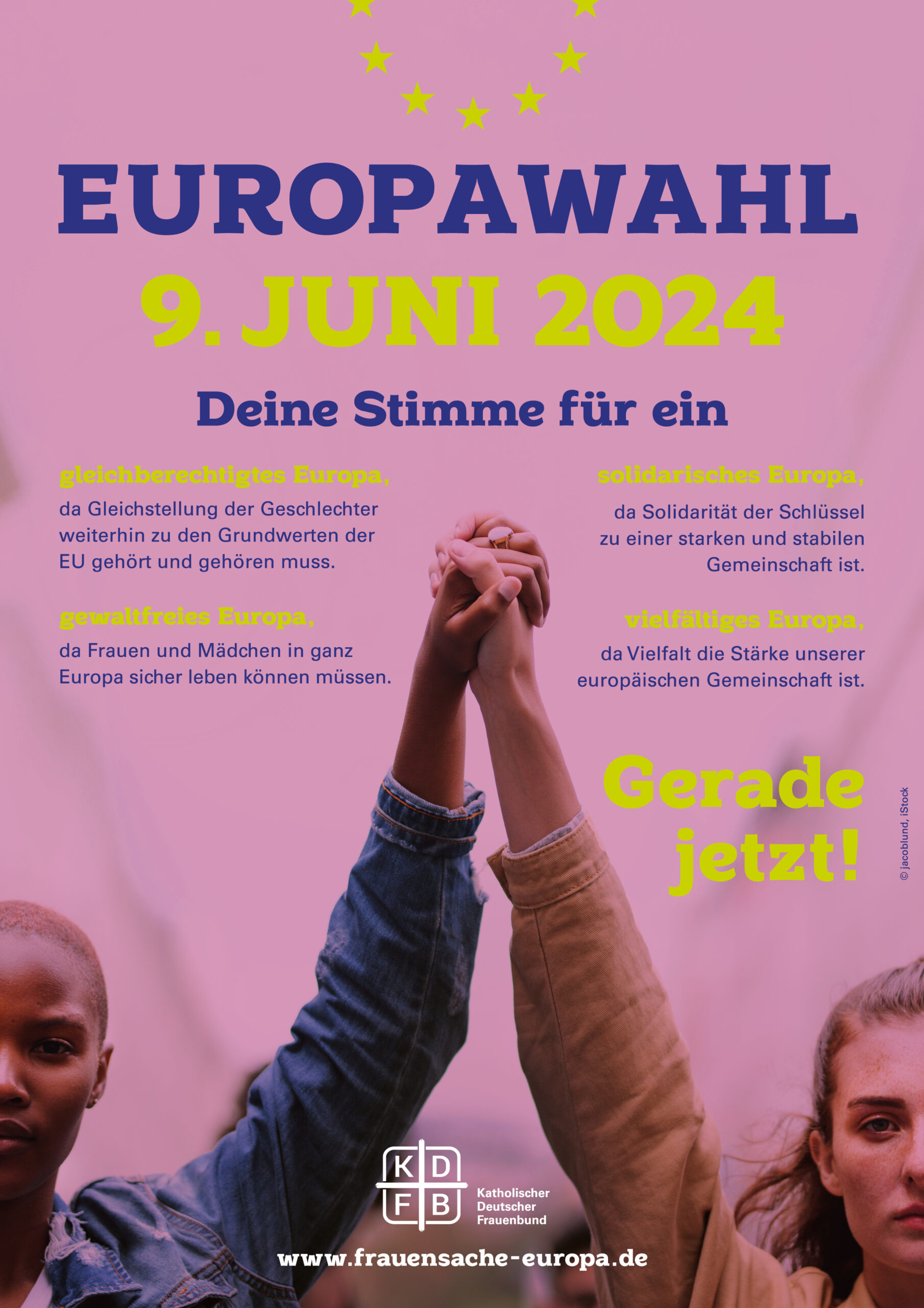 Plakat Europawahl 2 Frauen mit vereinten Händen